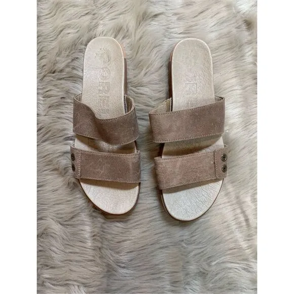 NWOT  Sorel Torpeda Slide Il leather sandals size 9
