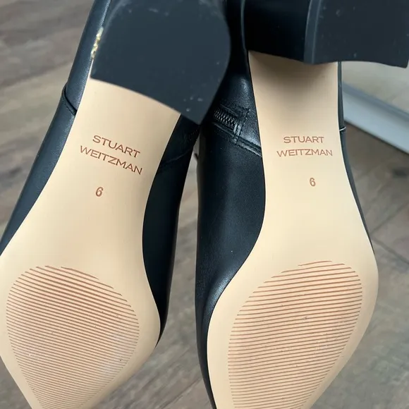 NWOT STUART WEITZMAN Black Leather Tall Boots