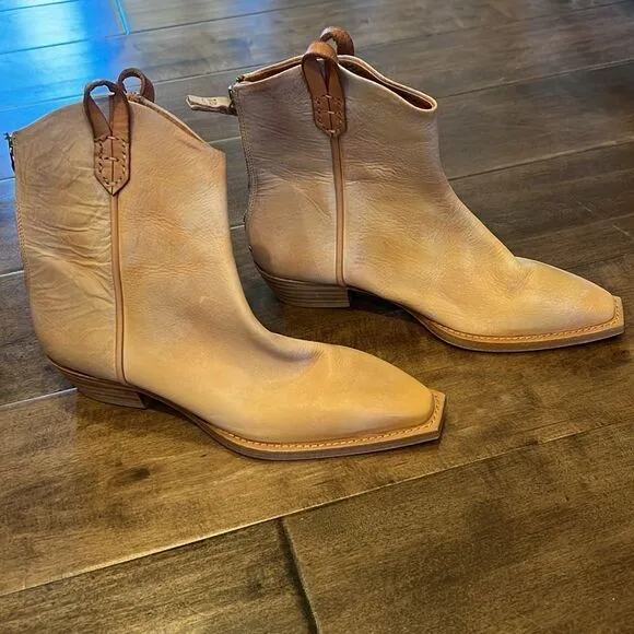 NWOT We The Free Wesley Leather Motif Ankle Boots EU 38 US 8