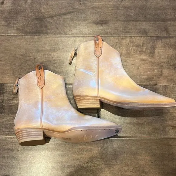 NWOT We The Free Wesley Leather Motif Ankle Boots EU 38 US 8