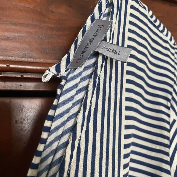 NWOT Anthropologie Lilith Navy White Striped Romper Size XS