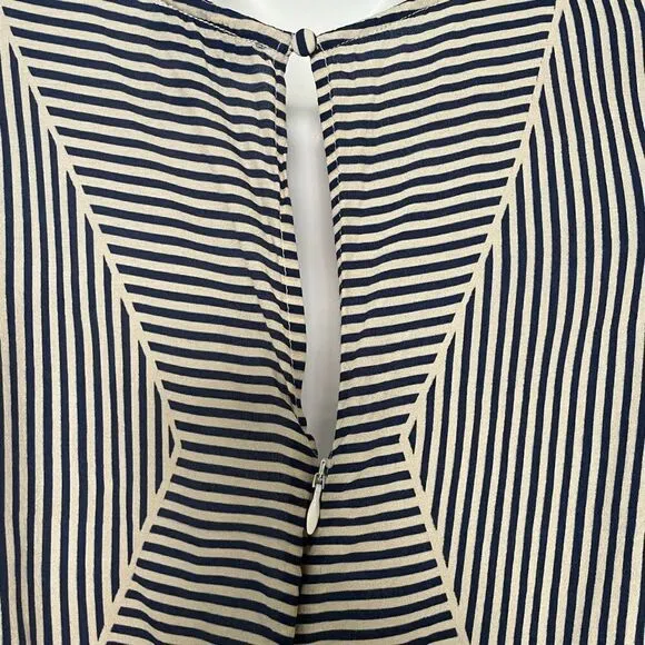 NWOT Anthropologie Lilith Navy White Striped Romper Size XS