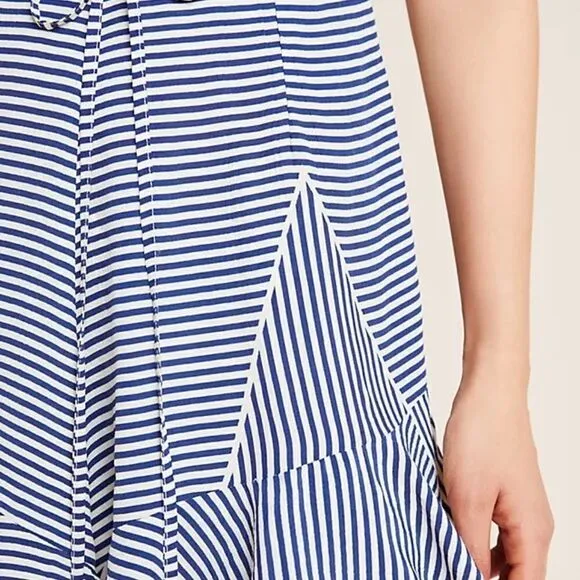 NWOT Anthropologie Lilith Navy White Striped Romper Size XS