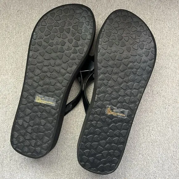 NWOT Brighton Bowie Bows Rhinestones Jeweled Wedged Sandals Size 10 Flip Flops