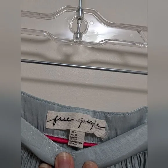 NWOT Free People Vera City Skirt in Aqua Blue Size 6