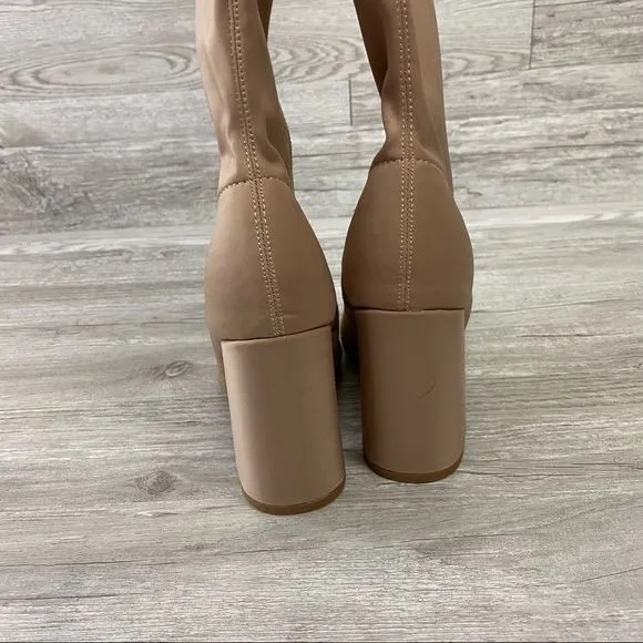 NWOT MissGuided Tan Tall Over the Knee Boots