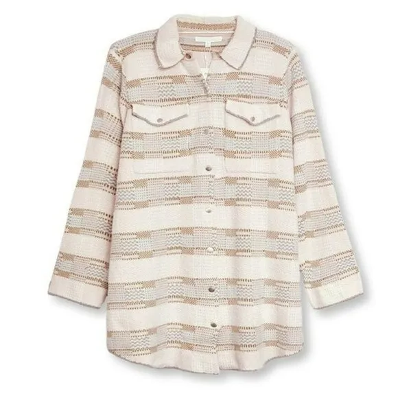 NWT Adyson Parker Plus Plaid Ultra Soft Knit Button Front Shirt Style Cardigan