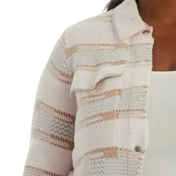 NWT Adyson Parker Plus Plaid Ultra Soft Knit Button Front Shirt Style Cardigan