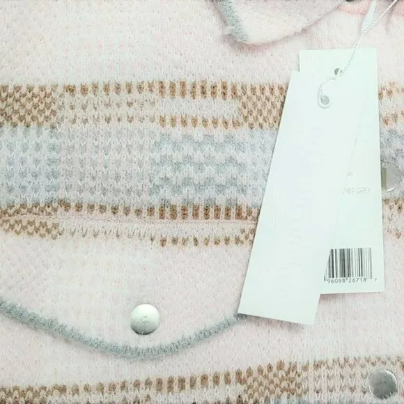 NWT Adyson Parker Plus Plaid Ultra Soft Knit Button Front Shirt Style Cardigan