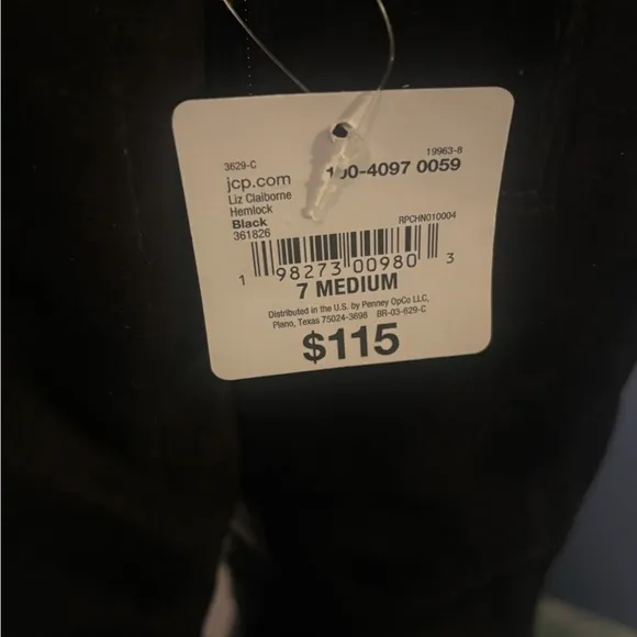 NWT and box Liz Claiborne LC Hemlock tall boots. Black. 7 medium memory foam