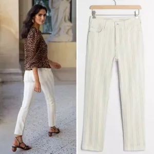 NWT Anthropologie Pilcro High-Rise Striped Slim Boyfriend Jeans | 29 Tall