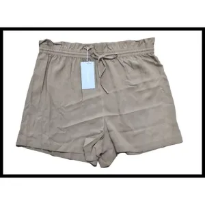 NWT Antonio Melani Delilah Washable Silk Shorts Pull On Loden Tan 16 NEW