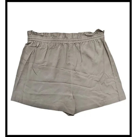 NWT Antonio Melani Delilah Washable Silk Shorts Pull On Loden Tan 16 NEW