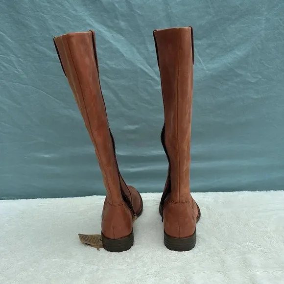 NWT BORN SHAUNIE LEATHER TALL KNEE RIDING BOOTS IN BROWN WOMEN'S SIZE 6.5 NEW