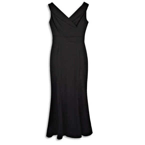 NWT Carla Conti Women's Made In Italy V-Neck Mermaid Hem Gown Maxi Dress
