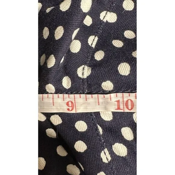 NWT Cold Water Creek Seeing Spots‎ Ankle Jean Mid Rise Size 8.  Navy/White