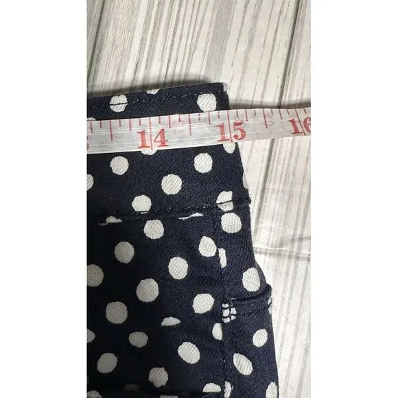 NWT Cold Water Creek Seeing Spots‎ Ankle Jean Mid Rise Size 8.  Navy/White