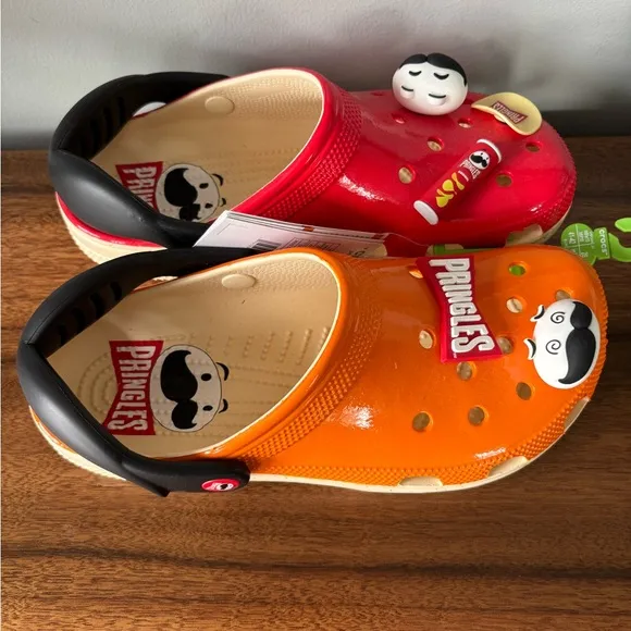 NWT Crocs Unisex-Adult Pringles X Classic Clog, red/orange, Mens 8/womens 10