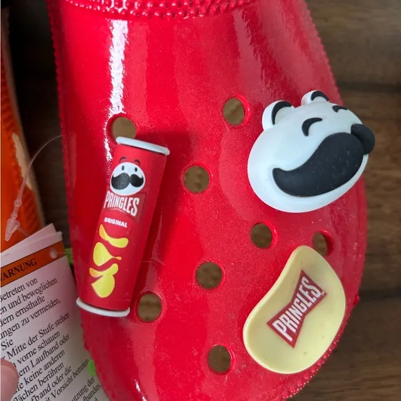 NWT Crocs Unisex-Adult Pringles X Classic Clog, red/orange, Mens 8/womens 10