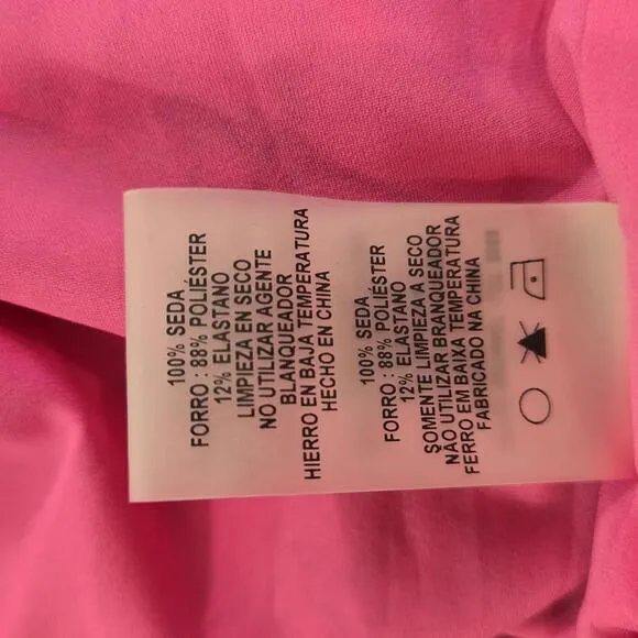 NWT Elie Tahari Vibrant Pink Floral Halter Dress Gold Accent Courtney Size XS