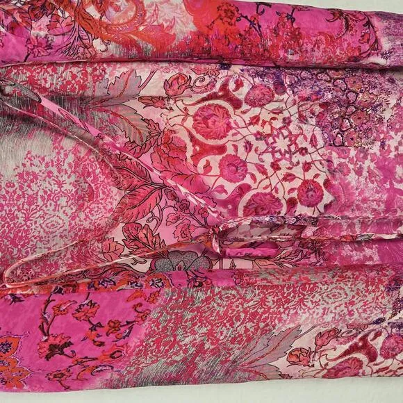 NWT Elie Tahari Vibrant Pink Floral Halter Dress Gold Accent Courtney Size XS