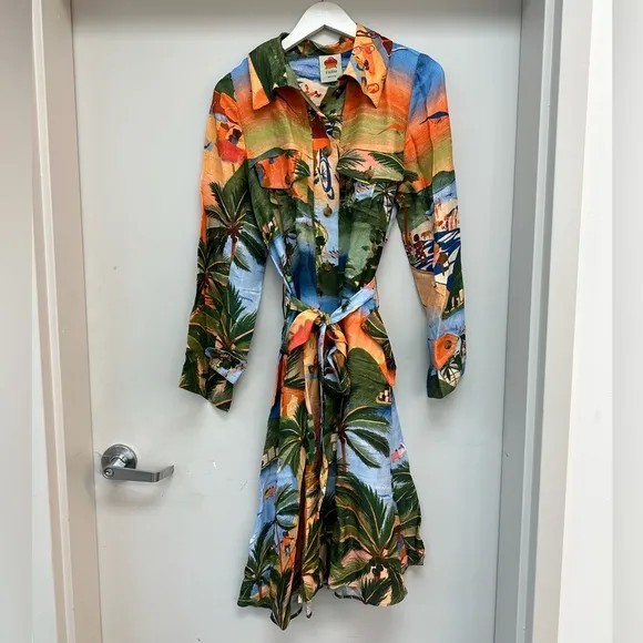 NWT FARM Rio Carioca Lenzing Viscose Midi Dress