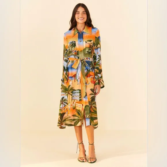 NWT FARM Rio Carioca Lenzing Viscose Midi Dress