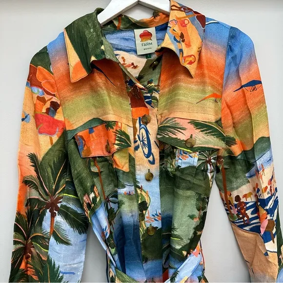 NWT FARM Rio Carioca Lenzing Viscose Midi Dress