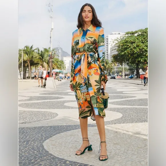 NWT FARM Rio Carioca Lenzing Viscose Midi Dress