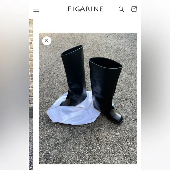 NWT Figurine Tall boots - black, size 37, vegan leather