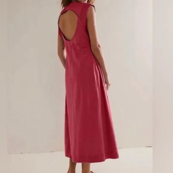 NWT Free People FP Beach Simone Midi Red Jalapeno Dress XS