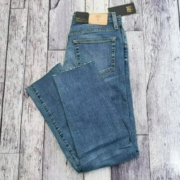 NWT FRYE Sienna Mid Rise Destructed Cropped Skinny Jeans