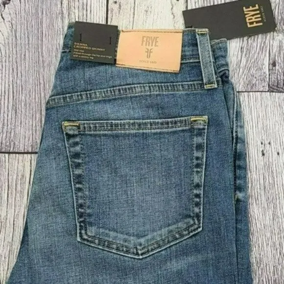NWT FRYE Sienna Mid Rise Destructed Cropped Skinny Jeans
