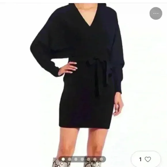 NWT- Gianni Bini Black Sweater Dress-Size Small