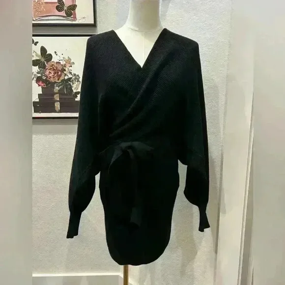 NWT- Gianni Bini Black Sweater Dress-Size Small