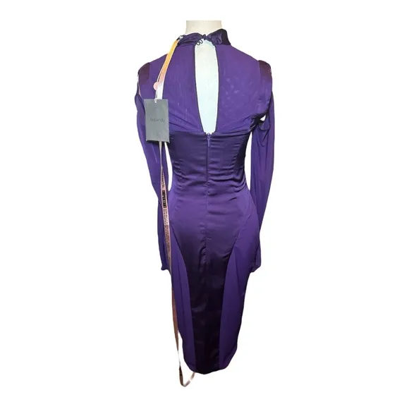 NWT House of CB Talika Grape Corset Midi Dress Sz S Plus Cup Silk Satin