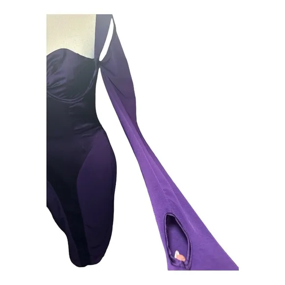 NWT House of CB Talika Grape Corset Midi Dress Sz S Plus Cup Silk Satin