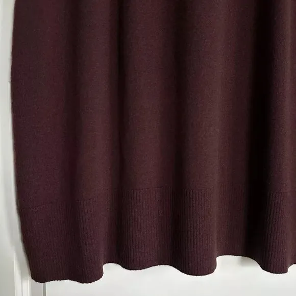 NWT INTERMIX Brown Collared Wool Blend Long Sleeve Knit Maxi Dress Size M