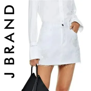 NWT J Brand Bonny Sequin Embellished Frayed Hem Denim Jean Mini Skirt