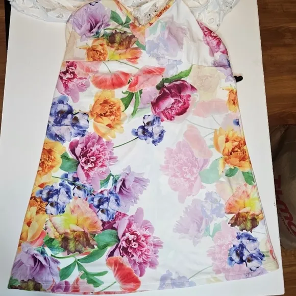 NWT Johnny Was Jade White Women's Lisetta Lace Mini Dress Size Medium