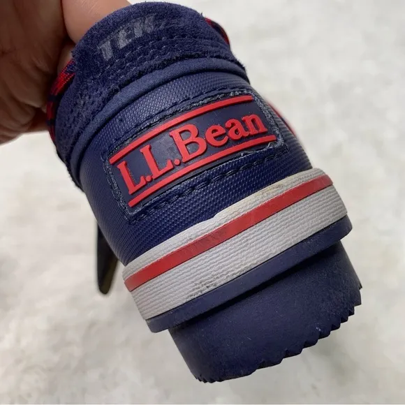 NWT L.L. Bean Kid's Blue/Red #507448 Rangeley 2 Eye Moc Rain Boots Size 6