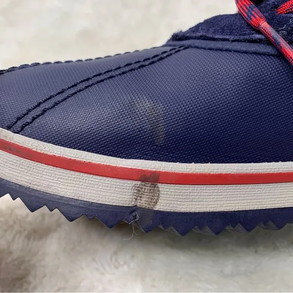 NWT L.L. Bean Kid's Blue/Red #507448 Rangeley 2 Eye Moc Rain Boots Size 6