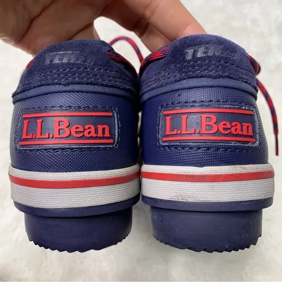 NWT L.L. Bean Kid's Blue/Red #507448 Rangeley 2 Eye Moc Rain Boots Size 6