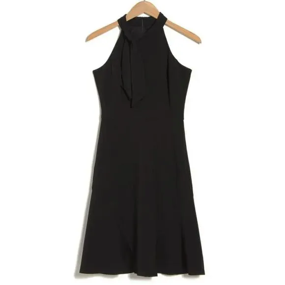 NWT Maggy London Women's Tie Halter Neck Fit And Flare Mini Dress