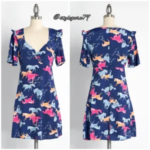 NWT, Modcloth, Neon Stampede Mini Dress
