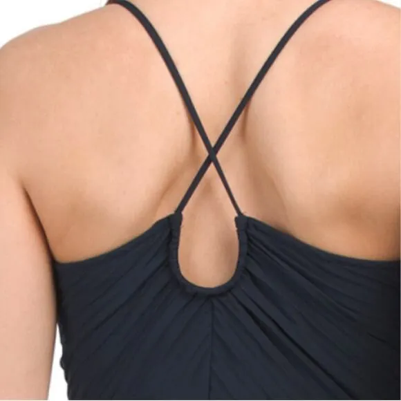 NWT Nanette Lepore Women's Strappy V-Neck Pleated Maxi Dress