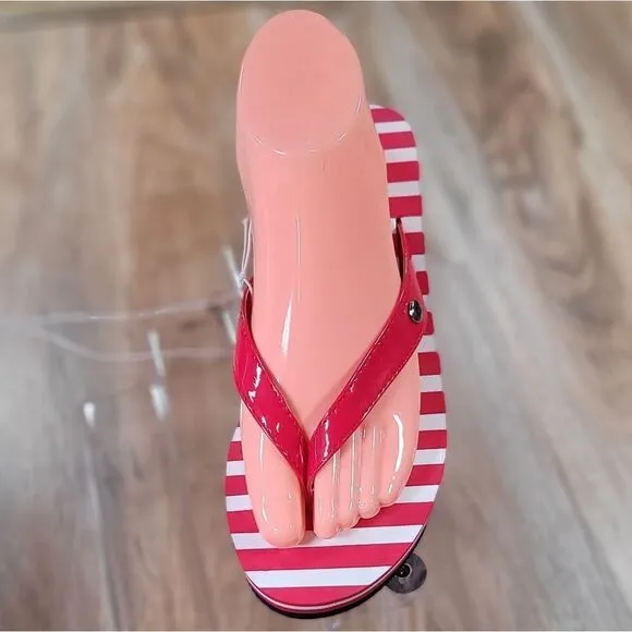 🔹️NWT Nautica Red &amp; White Stripe Resort Wedge &quot;Landfall&quot; Sandals Size 8