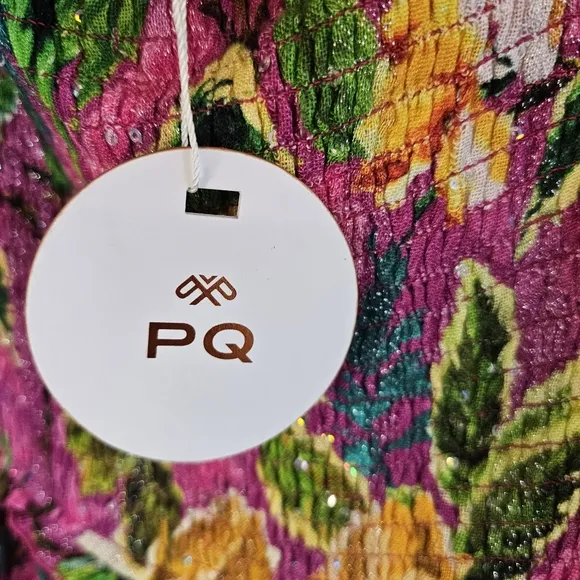 NWT PQ Swim Anthropologie Women's Floral Multicolor Maxi Dress Size M/L