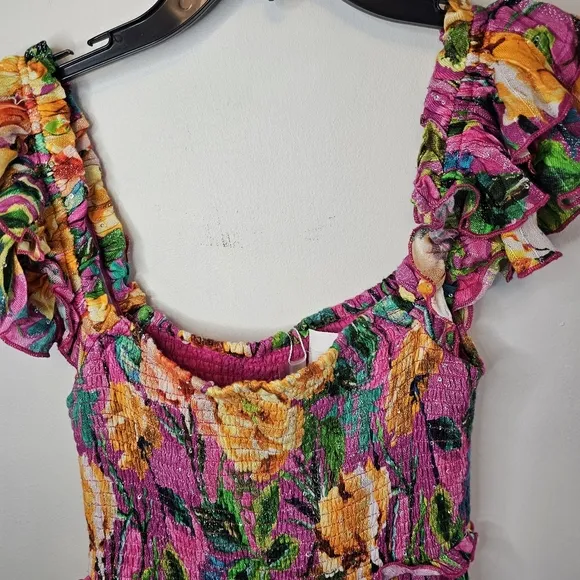 NWT PQ Swim Anthropologie Women's Floral Multicolor Maxi Dress Size M/L