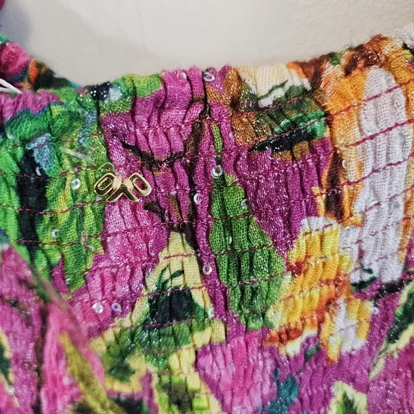 NWT PQ Swim Anthropologie Women's Floral Multicolor Maxi Dress Size M/L